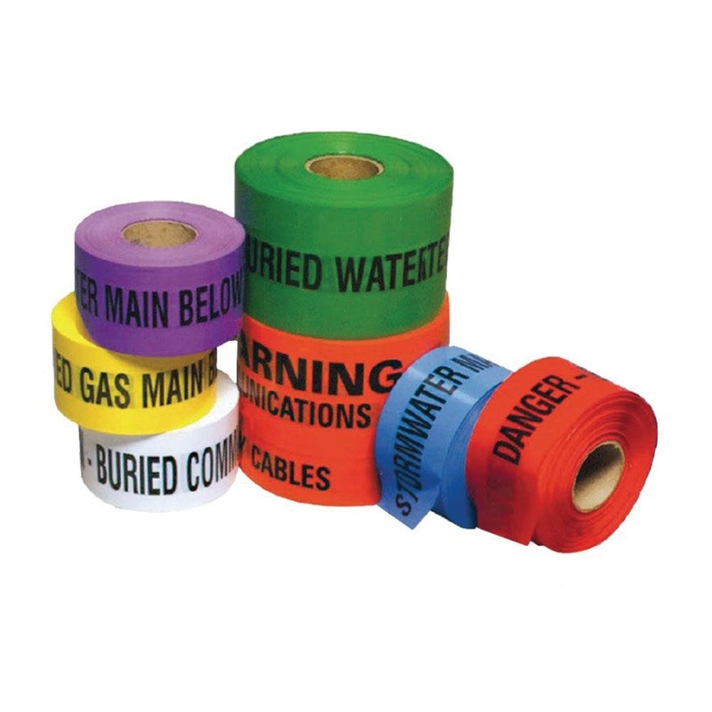Tape Underground Non Detect DANGER BURIED FIRE MAIN BELOW 100mm x 250m 90780293 838511