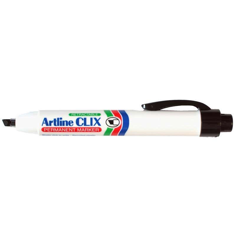 Marker Permanent Retractable Chisel 93 Black 2-5mm  Pk 12 90830030 109301