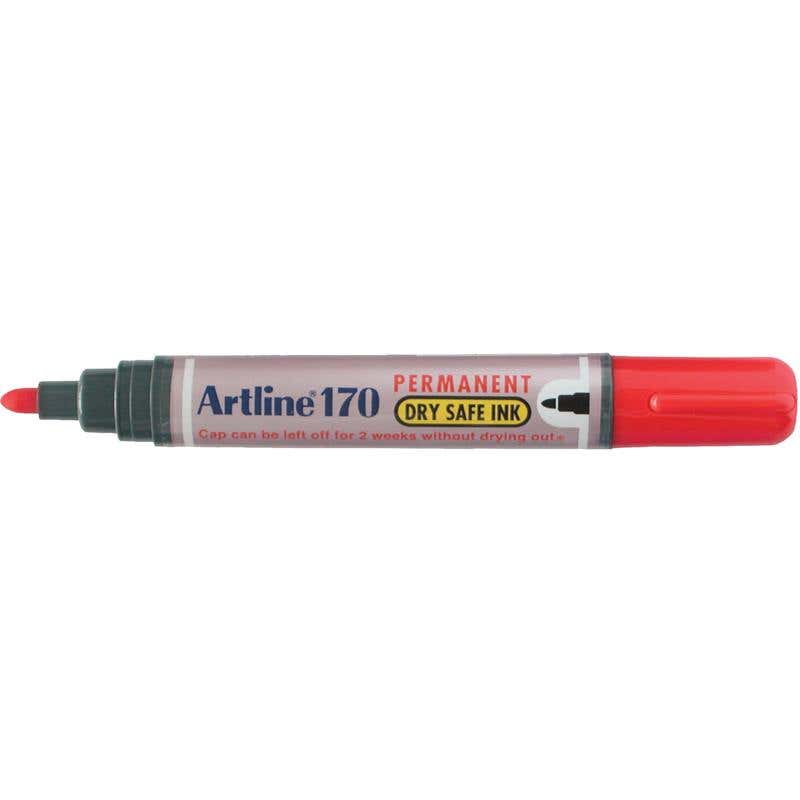 Marker Permanent Dry Safe Bullet Red 2mm Artline 170_90838065_101702_NLA