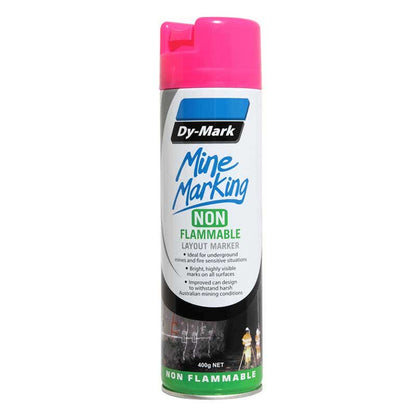 Marking Paint Mine Marking Non-Flammable Vertical Fluoro Pink Aerosol 400g Dy-Mark 90880026 38043529