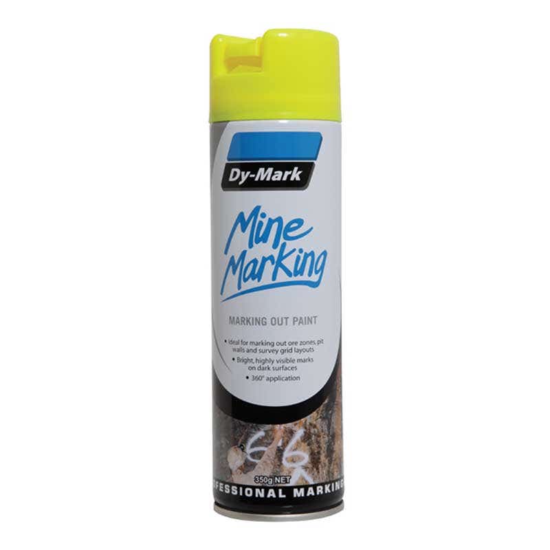 Mine Marking Paint Trigger Vertical Fluoro Yellow Aerosol 350g Dy-Mark_90880032_38033525