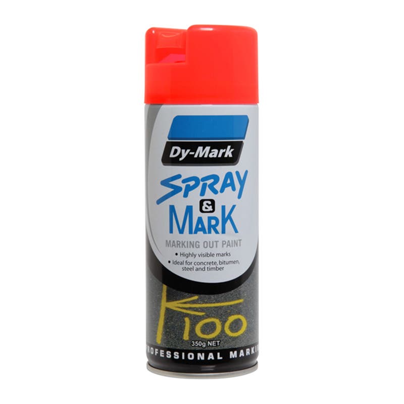 Marking Paint Spray & Mark Fluoro Red Aerosol 350g Dy-Mark_90888015_40013522