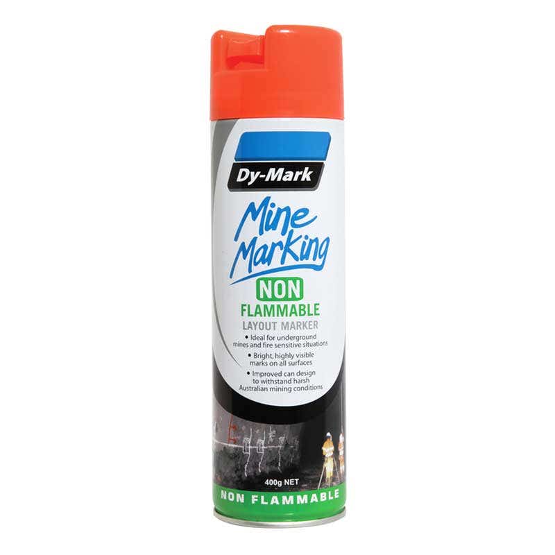 Marking Paint Mine Marking Non-Flammable Vertical Fluoro Orange Aerosol 400g Dy-Mark 90888025 38043526