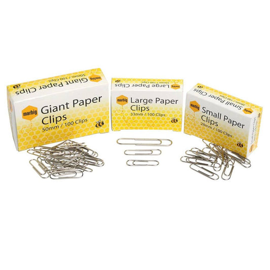 Paper Clips 33mm Marbig Pk 100 90910715 CLIP8510