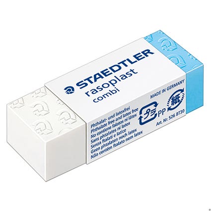 Staedtler Eraser 526Bt30 Rasoplast Medium White 910011200 526 BT30