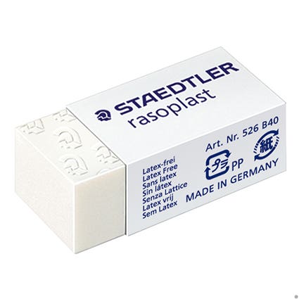 Rasoplast Eraser Staedtler 526B40 Small Plastic 33x16x13mm For Pencils 1009635 526B40