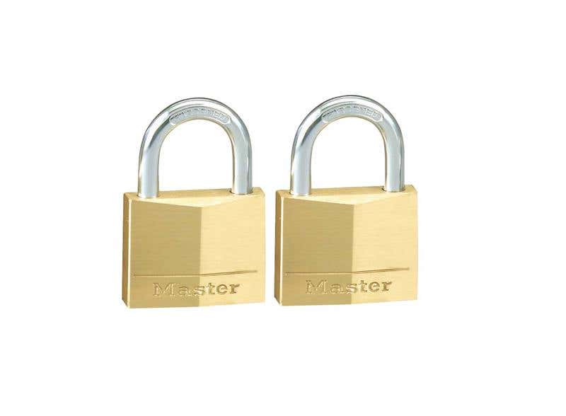 Padlock Brass 130 30/16mm KA Pk 2 91010130 130TAU