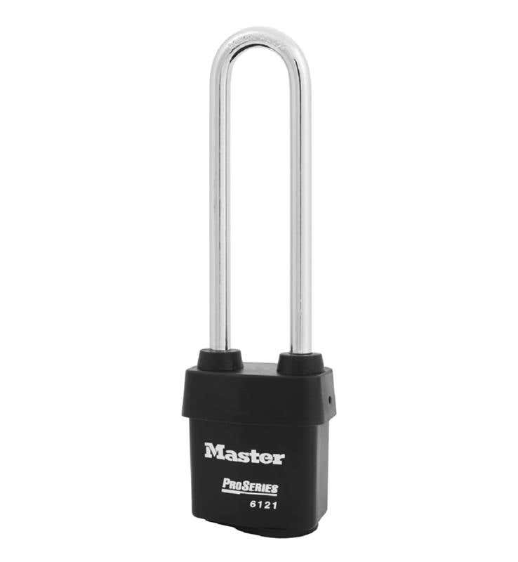 Padlock Laminated Steel High Security All Weather 54mm Keyed to Differ 6121K Master Lock 91018414 6121KA