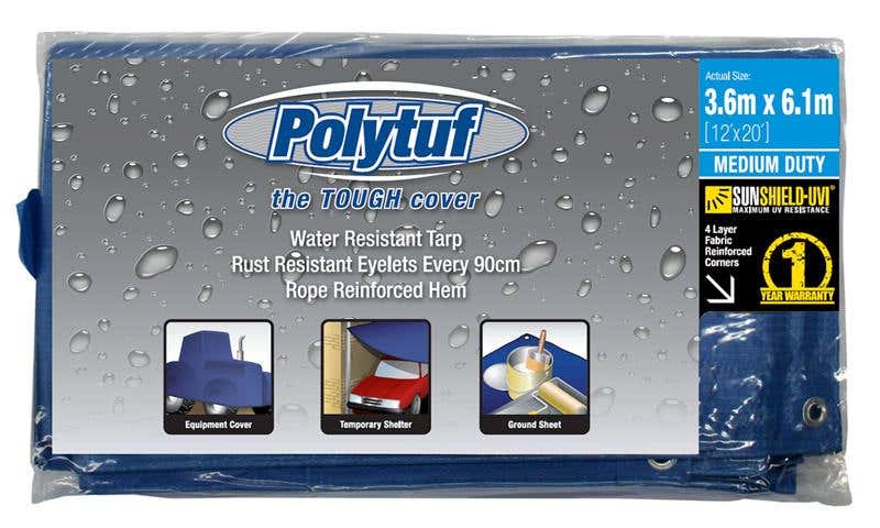 Tarpaulin Medium Duty Blue  3.6 x 6.1m 91070032 B772