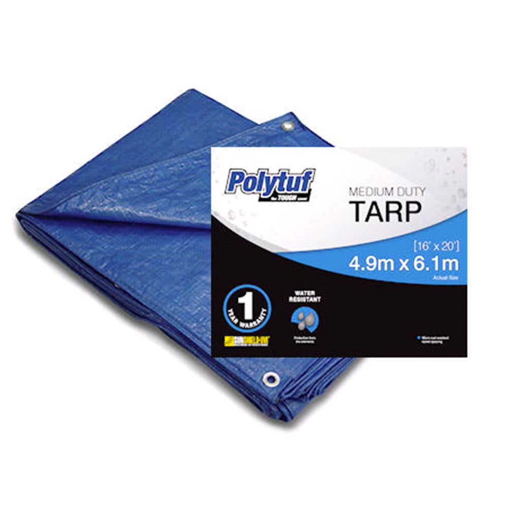 Tarpaulin UV Resistant Polytuf Super Blue 4.9 X 6.1m 91078008 B750