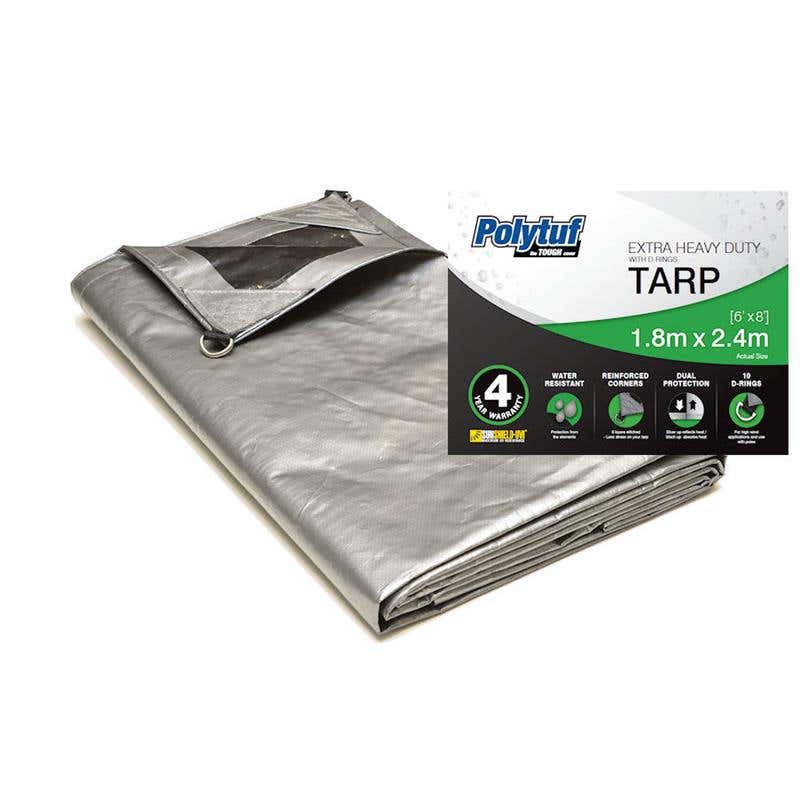Tarpaulin UV Resistant XHD Sunshield Dring Silver/Black 6 x 8ft 91078069 SD68