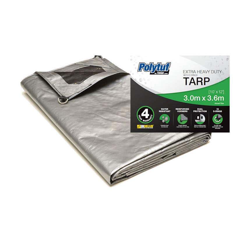 Tarpaulin UV Resistant XHD Sunshield Dring Silver/Black 10 x 12ft 91078074 SD1012