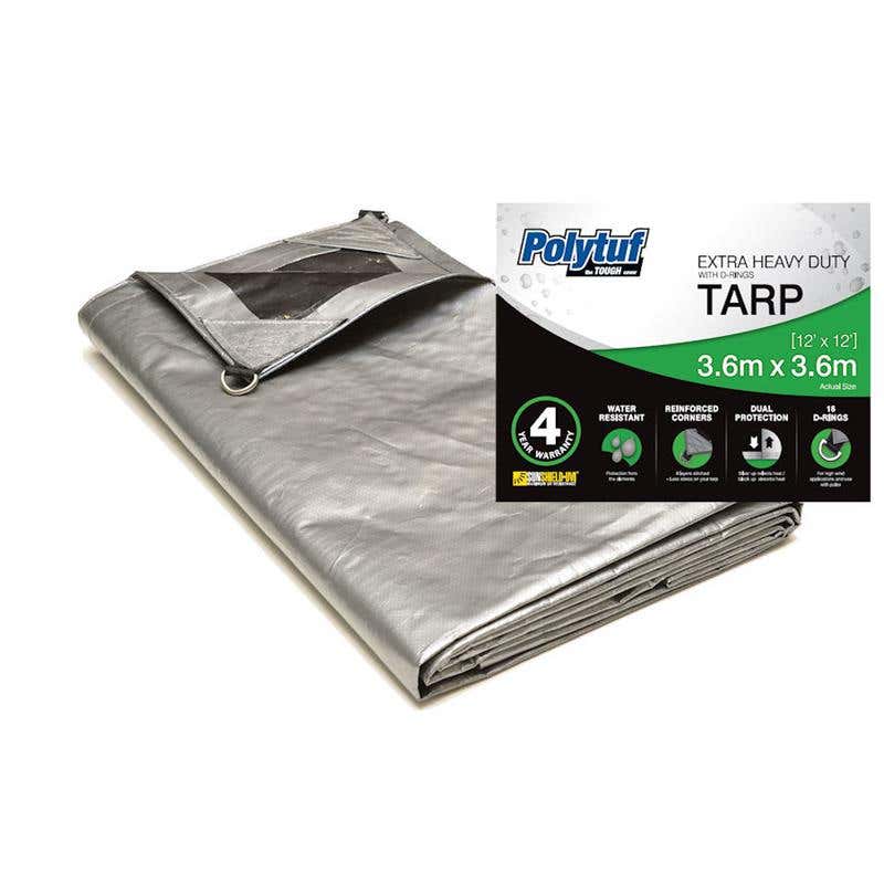 Tarpaulin UV Resistant XHD Sunshield Dring Silver/Black 12 x 12ft 91078075 SD1212