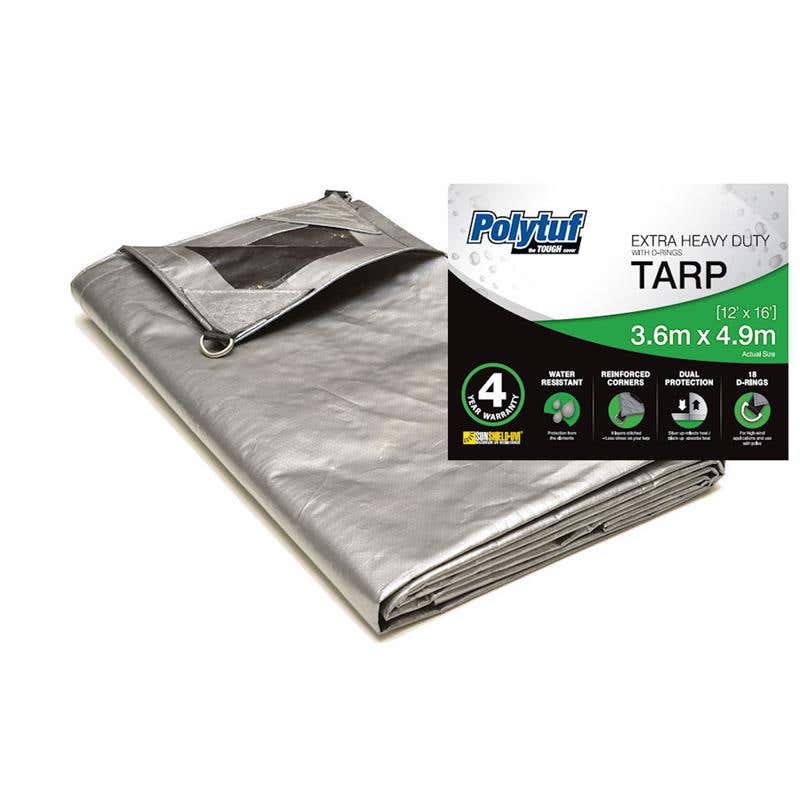 Tarpaulin UV Resistant XHD Sunshield Dring Silver/Black 12 x 16ft 91078077 SD1216