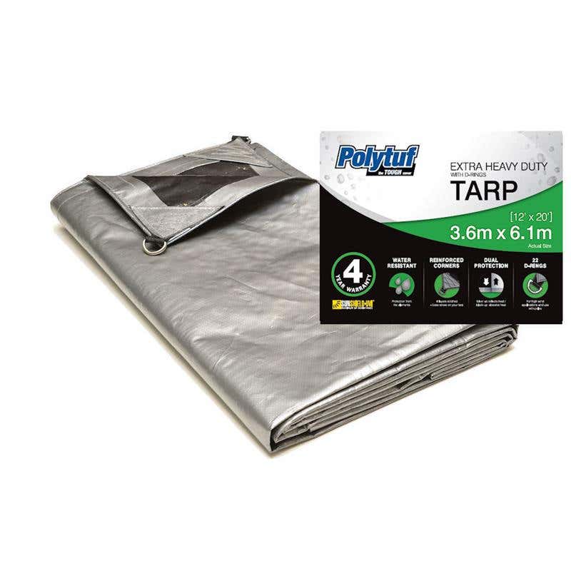 Tarpaulin UV Resistant XHD Sunshield Dring Silver/Black 12 x 20ft 91078079 SD1220