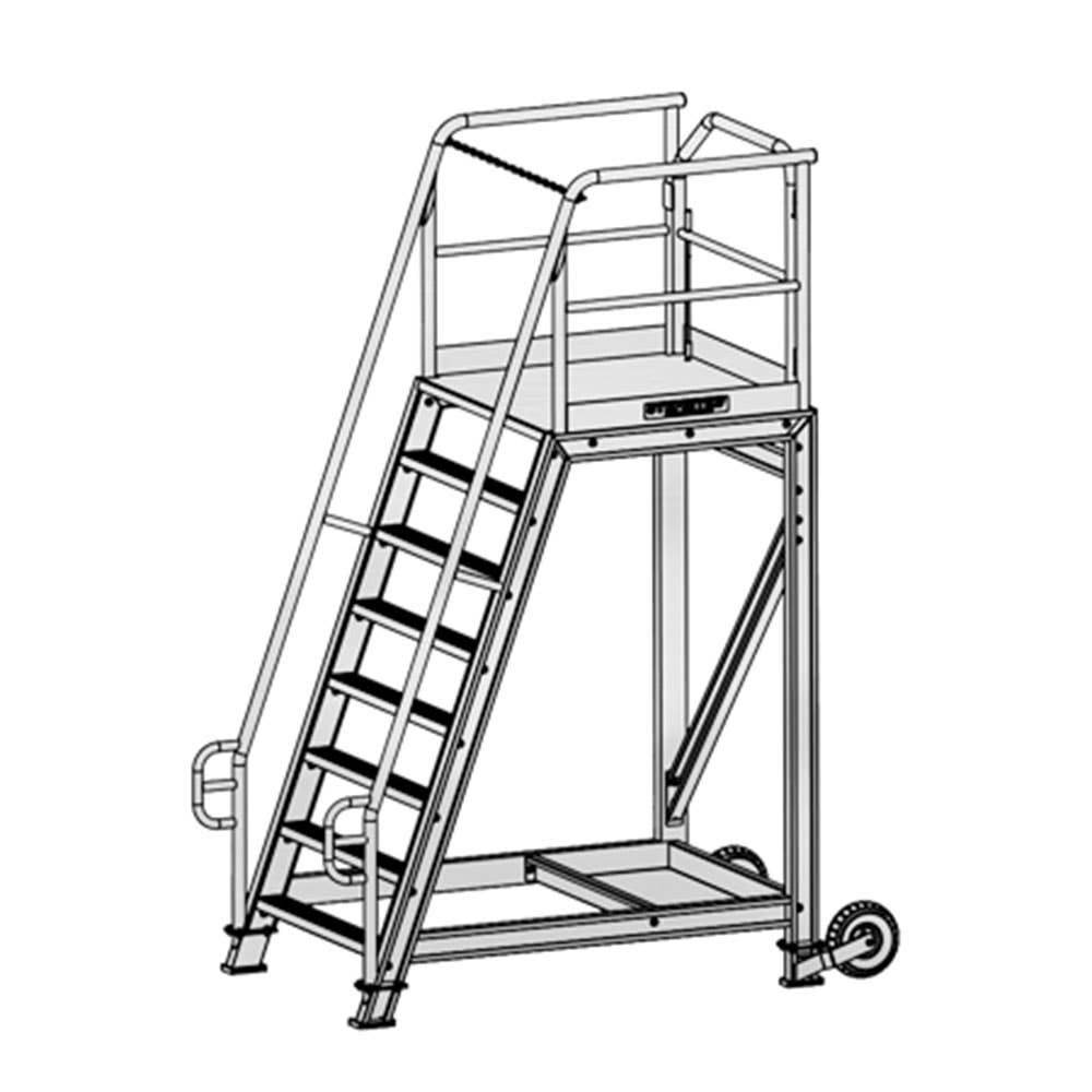Platform Ladder Order Picker Aluminium 2.0m 250kg WPL2000 Steprite 91138066 WPL2000