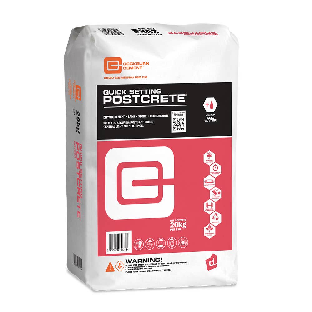 Concrete Rapid Set Postcrete 20kg Cockburn Cement_91140007_RAP20SW