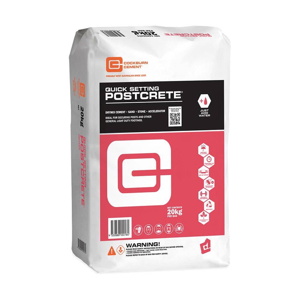 Concrete Quick Setting Postcrete 20kg Cockburn Cement 91140057 CON20SW