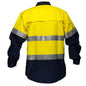 Shirt L/S Cotton Drill 155gsm 3M Tape Hi Vis Yellow/Navy 3XL 91200067 MA801-Y/N-3XL