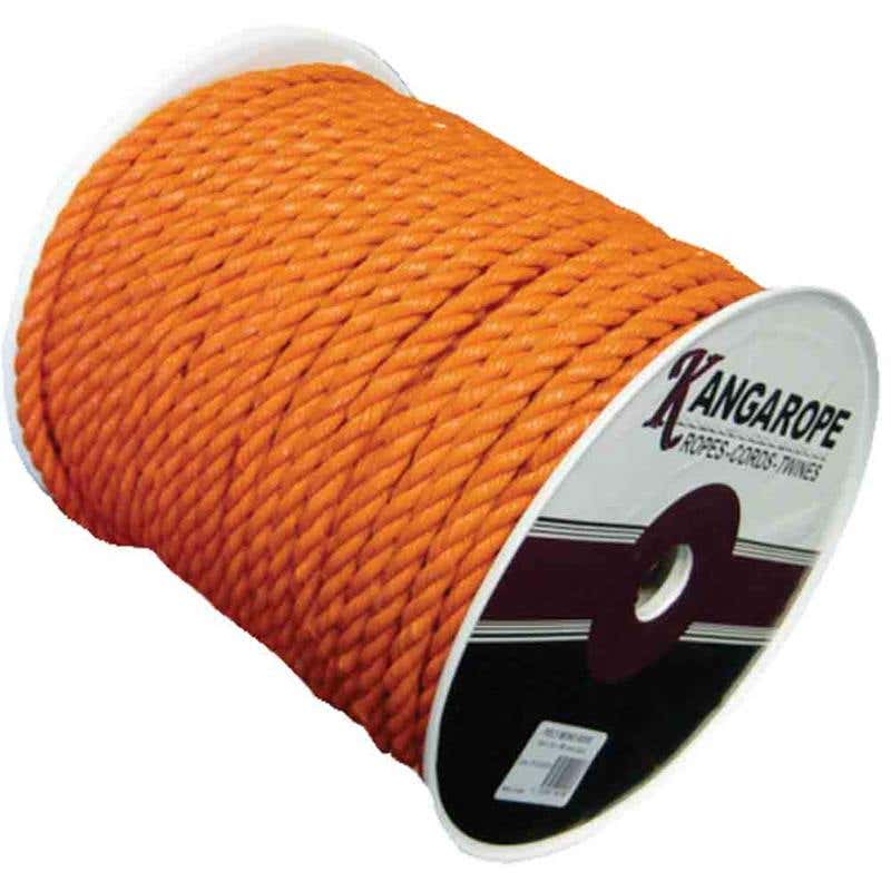 Rope Polyethylene Mono 3 Strand Coil 10mm x 250m Orange Kangarope 91350038 PE10C250O