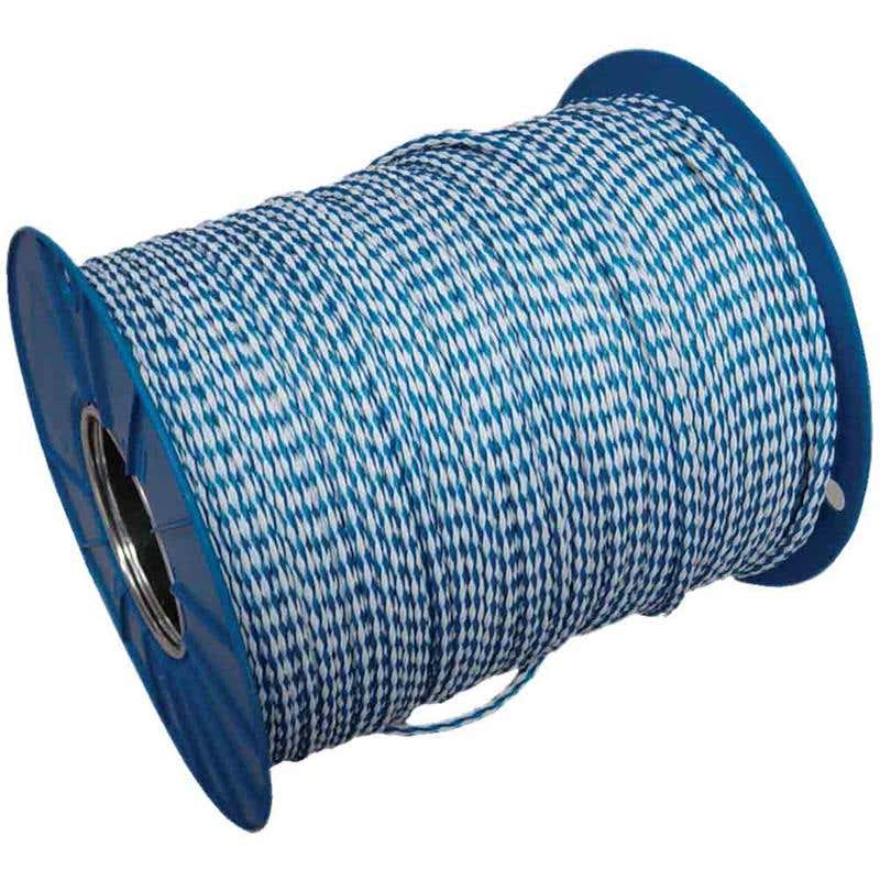 Rope Polyethylene Ski 8 Plait Spool 10mm x 100m Blue/White Kangarope 91358090 SR10X100BUW