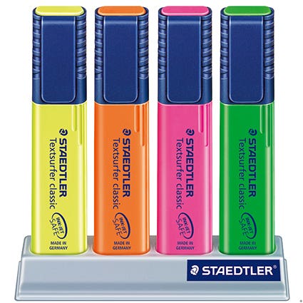 Staedtler Highlighter 364 SC4 Classic Deskstand Wallet 4 915035400 364 SC4