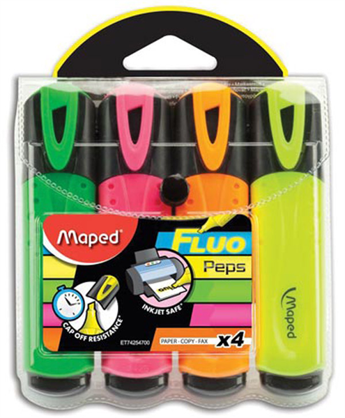Vivix Highlighter Fluo Peps Wallet 4 Assorted_915070000_8742547