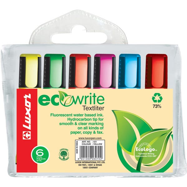 Luxor Highlighter Assorted Wallet 6 1025554 NPL-1025554