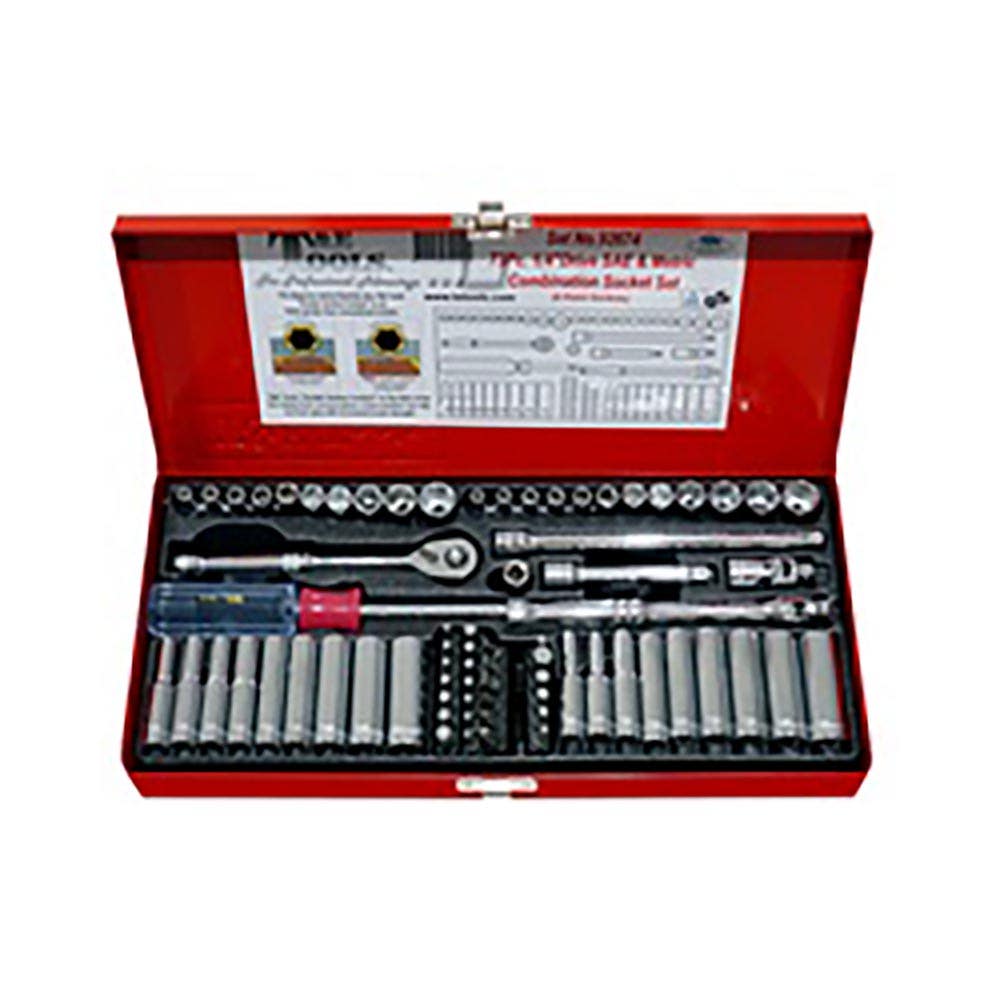 Socket Set 1/4'' Dr 73 Piece 6 Point Standard Deep SAE/Met_91548783_92674