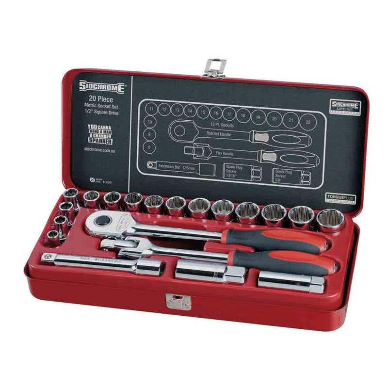 Socket Set Metric 1/2'' Dr 20 Piece Sidchrome 91610031 SCMT14208