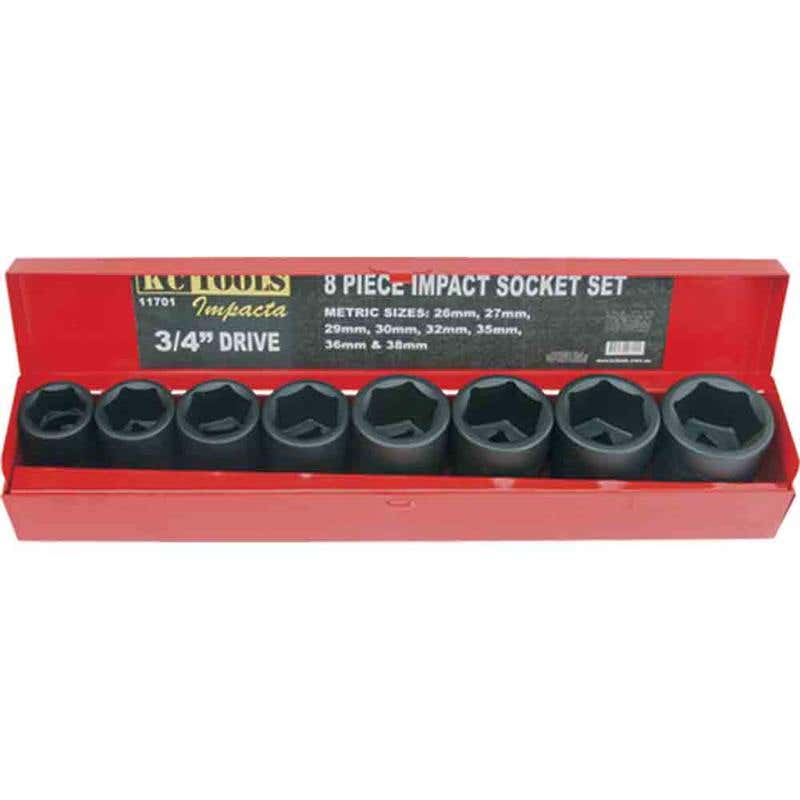 Socket Set Impact 3/4'' Dr 26-38mm 8 Piece 91620278 11701