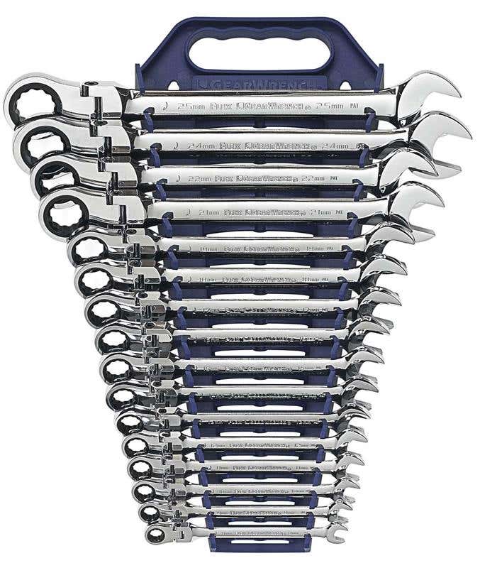 Spanner + Ratchet Set Flexhead 16 Piece 8-25mm  9902D 91638158 9902D
