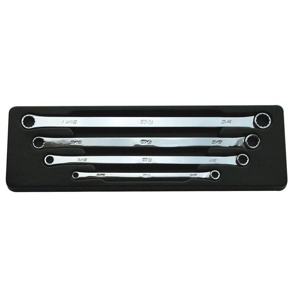 Long Ring Spanner Set 0 Deg Offset SAE Imperial 4 Piece SP Tools 91638178 SP10084