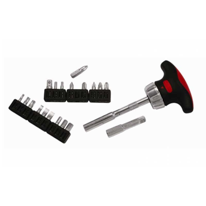 Screwdriver Set 21 Piece T-Handle Ratchet Sidchrome 91720194 SCMT29570