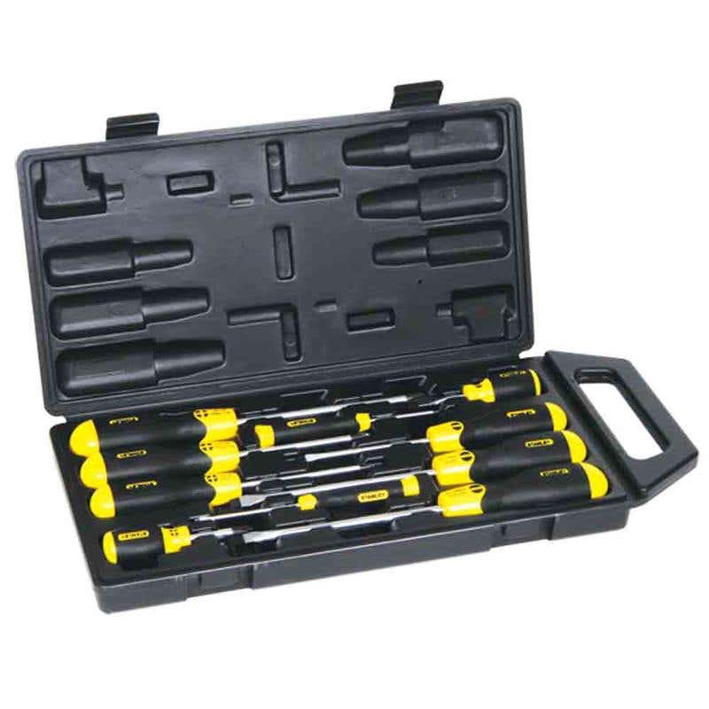 Screwdriver Set 10 Piece Cushion Grip In Case Stanley 65-005 91728028 65-005