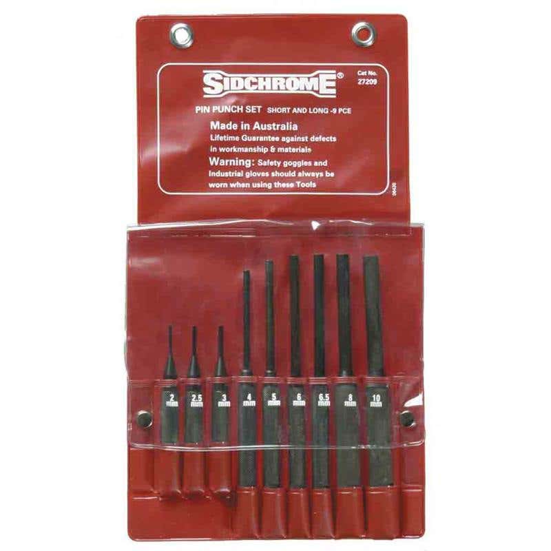 Punch Set Combination Pin 9 Piece Sidchrome 91740003 SCMT27209