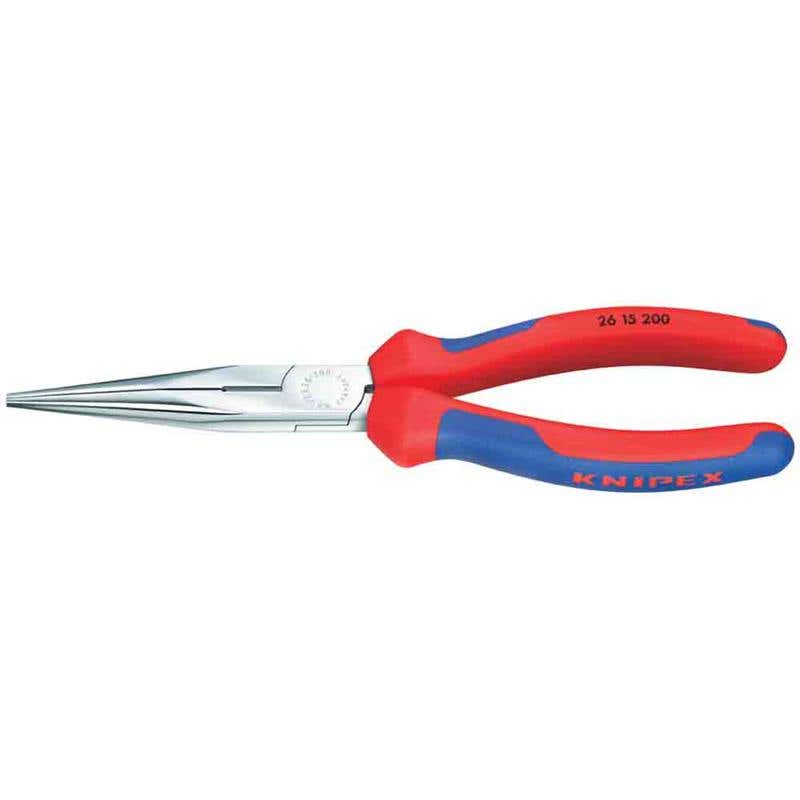 Pliers Snipe Nose 200mm Side Cutting Straight Tip Chrome Plated Knipex 91798073 2615200