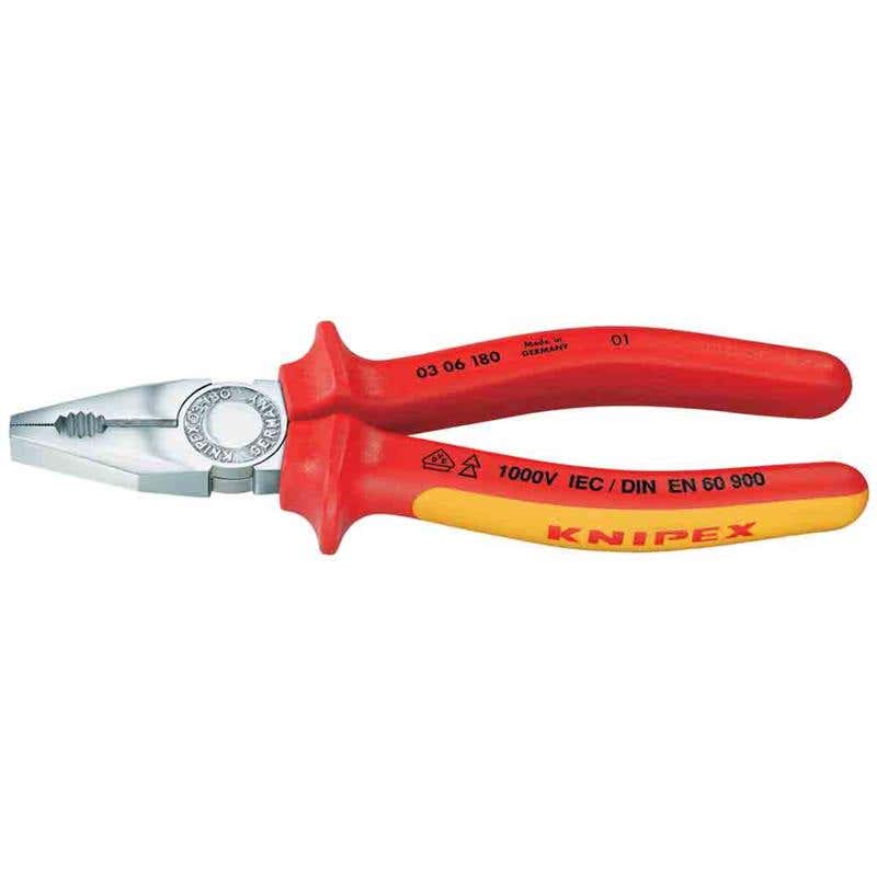 Pliers Combination 180mm 1000V Knipex 91798233 0306180