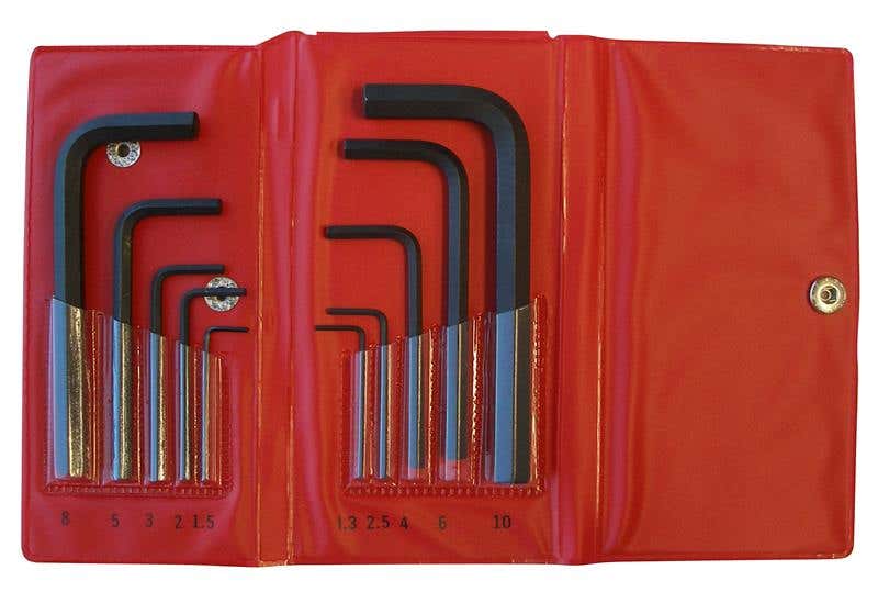 10 Piece Hex End L-Wrench Short Metric Set with Wallet 91958003 BD00009