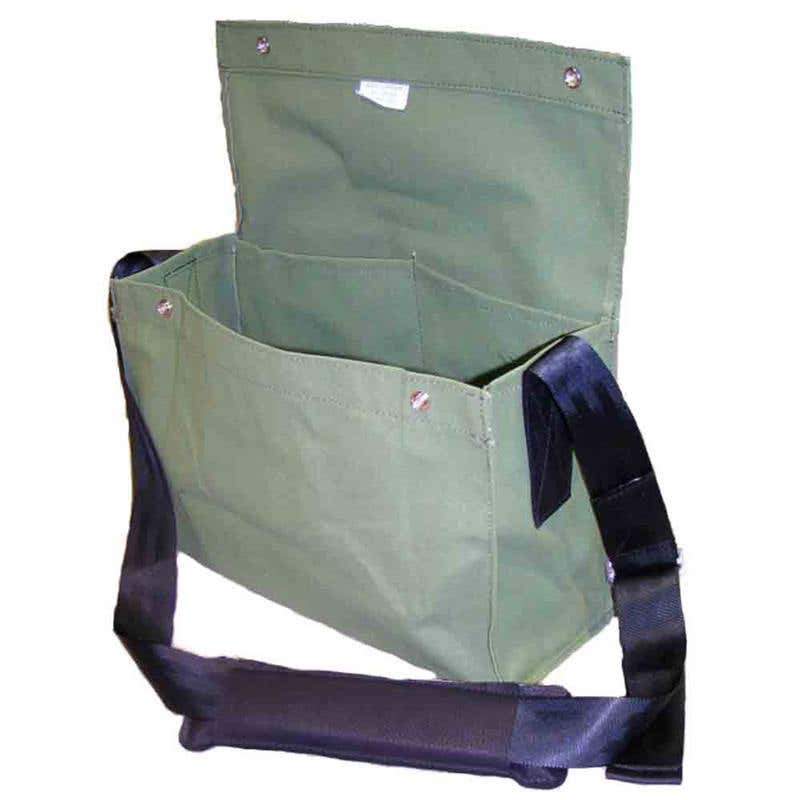 Canvas Tool Bag With MDF Base & 2 Pockets Green 400 x 130 x 250mm 91978043 10127-PA400