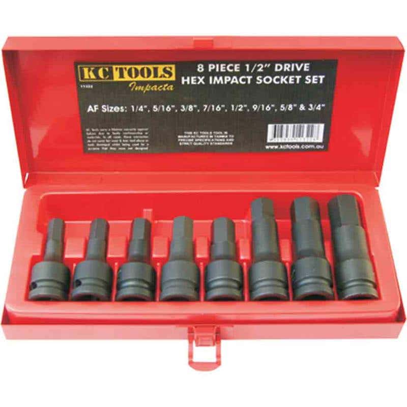 Socket Set Impact 1/2'' Dr AF 1/4'' - 3/4'' 8 Piece 91990021 11322