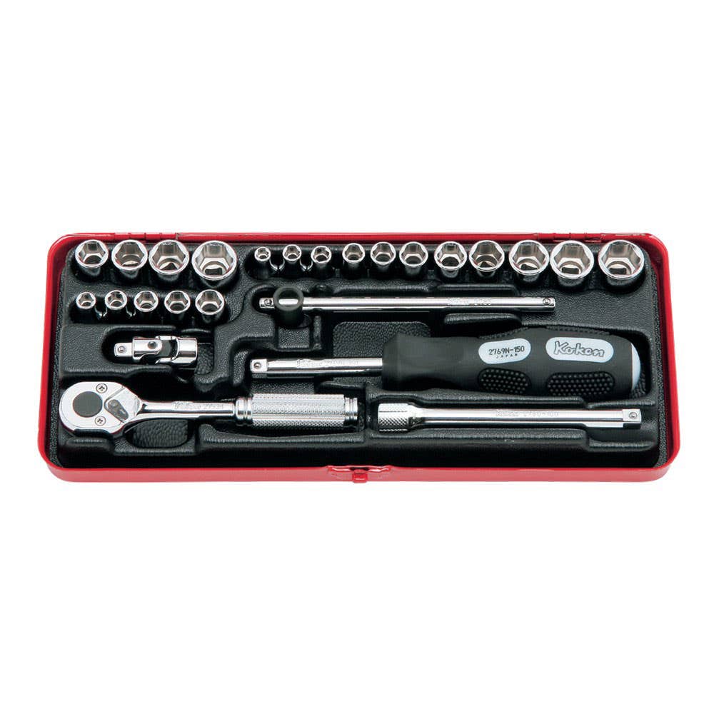 Socket Set 1/4'' Dr AF/Metric 25 Piece 91990032 504248