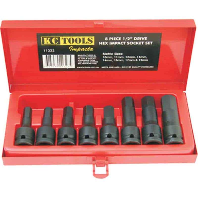 Socket Set Impact Inhex 1/2'' Dr 10-19mm 8 Piece 91990035 11323
