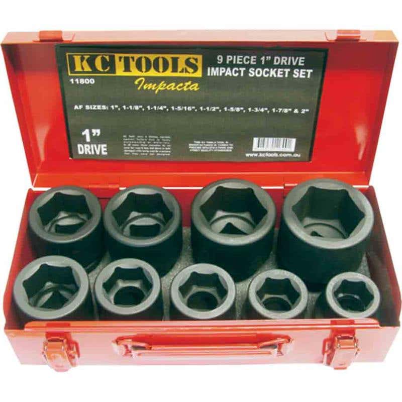 Socket Set Impact 1'' Dr 1'' - 2'' AF 9 Piece 91990040 11800