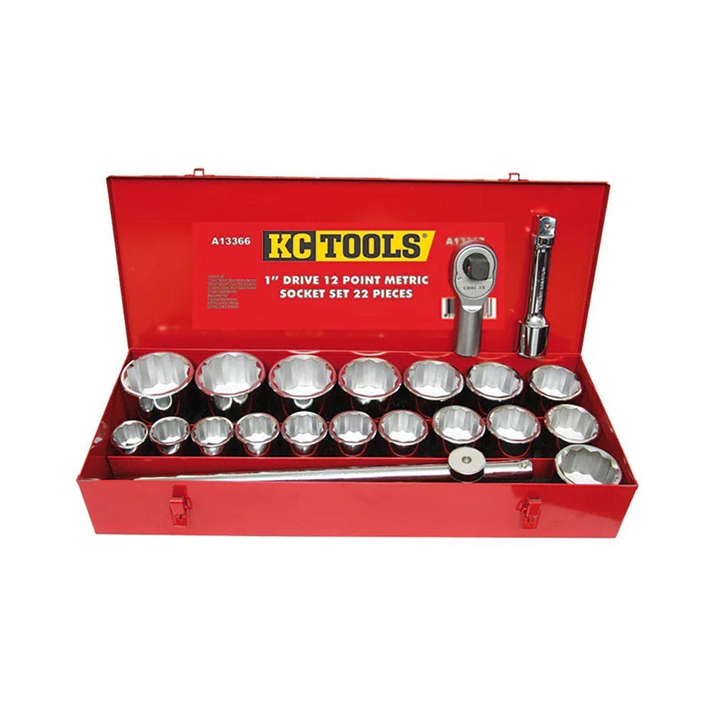 Socket Set 1'' Dr 22 Piece Chrome Plated_91998054_A13366