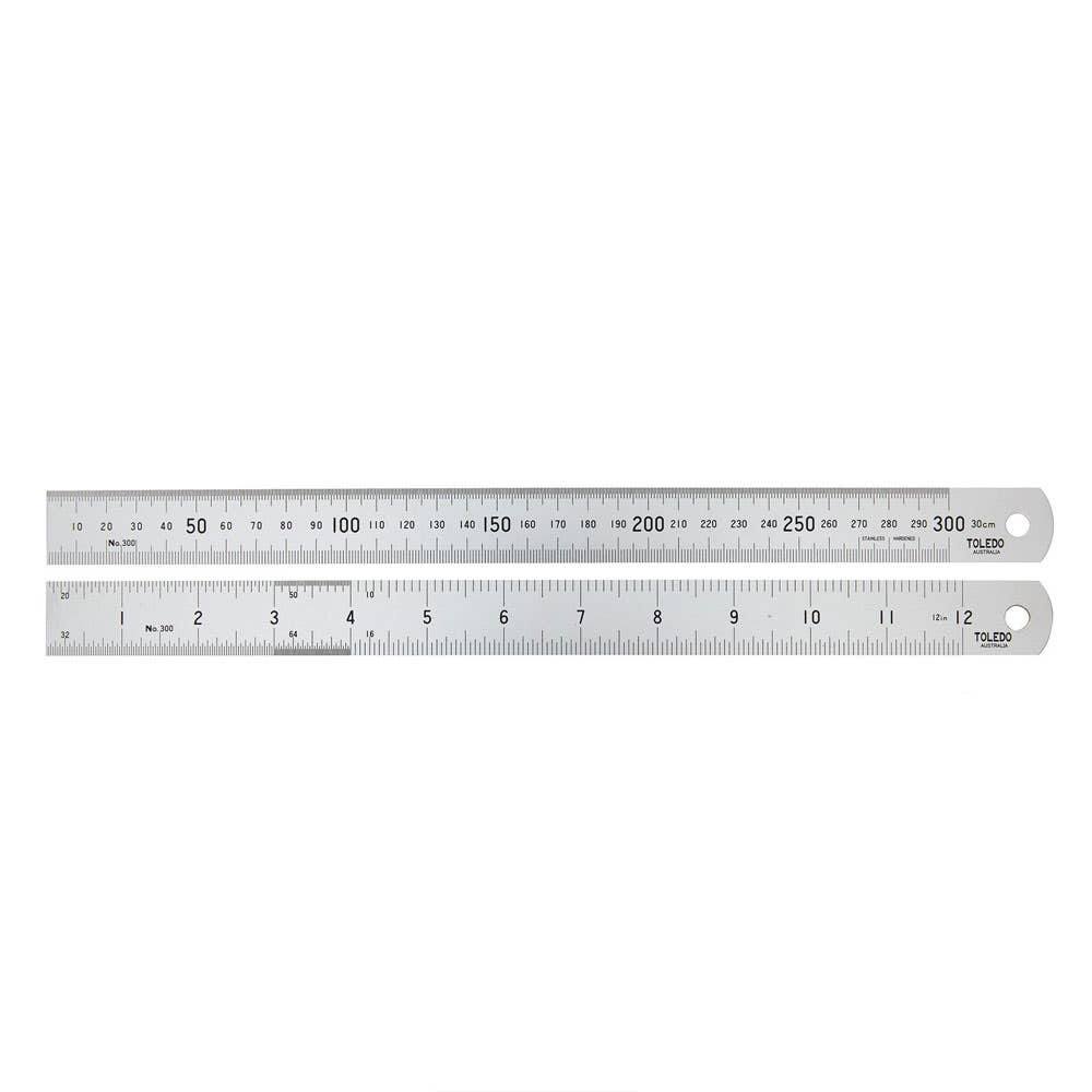 Stainless Steel Double Sided Ruler Metric & Imperial 300mm (12) 92010011 30012