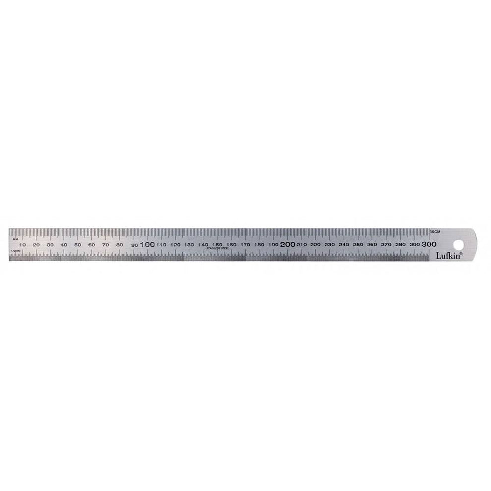 Ruler Stainless Steel 300 x 23mm AF/Metric – ATOM