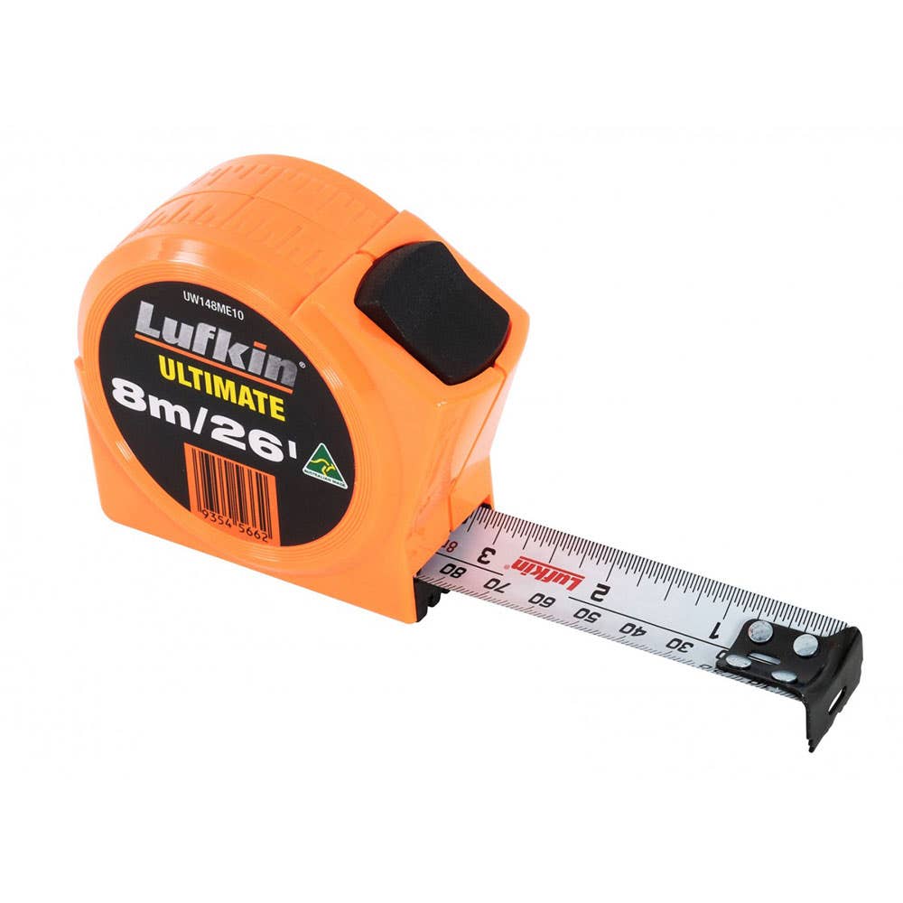 Tape Measure 8m/26ft X 25mm Metric/Imperial Ultimate Lufkin 92130009 UW148MEN