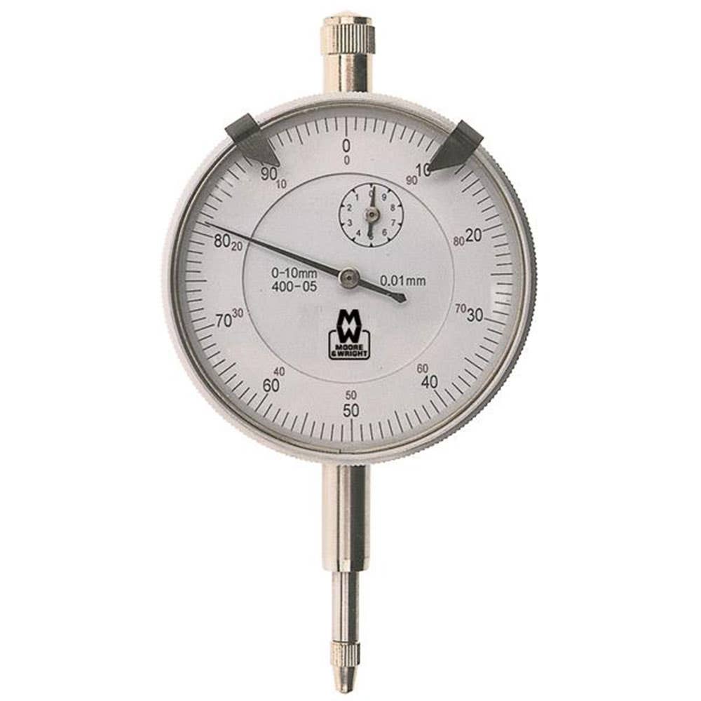 Indicator Dial 0.01mm Graduation 10mm Range 0-100 Moore + Wright 92140118 MW-400-05