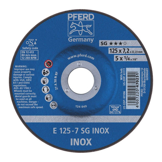 Disc Grinding Inox 125 x 6.4 x 22mm Pferd 925001 62212623